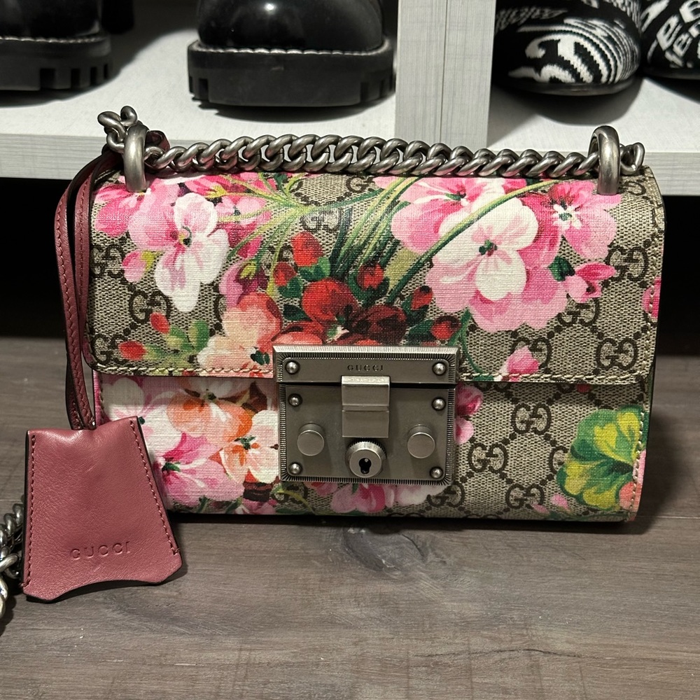 Gucci Supreme Blooms Padlock Shoulder Bag